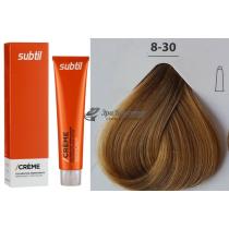Стійка крем-фарба для волосся 8.30 інтенсивно-золотистий світлий блондин Creme Ducastel Subtil, 60 мл