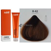 Стійка крем-фарба для волосся 8.42 мідно-перламутровий світлий блондин Creme Ducastel Subtil, 60 мл