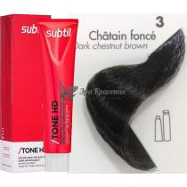 Тонуюча крем-фарба для волосся 3 Chatain Fonce темний шатен Tone HD Ducastel Subtil, 60 мл