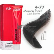 Тонуюча крем-фарба для волосся 4.77 Marron Fonce темний каштан Tone HD Ducastel Subtil, 60 мл