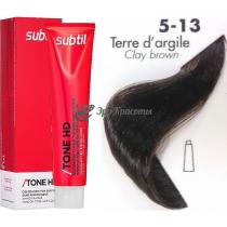 Тонуюча крем-фарба для волосся 5.13 Terre Dargile глиниста земля Tone HD Ducastel Subtil, 60 мл