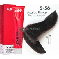 Тонуюча крем-фарба для волосся 5.56 Acajou Rouge червоний махагон Tone HD Ducastel Subtil, 60 мл
