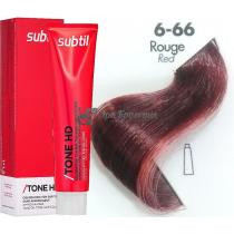Тонуюча крем-фарба для волосся 6.66 Rouge червоний насичений Tone HD Ducastel Subtil, 60 мл