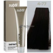 Стійка крем-фарба для волосся без аміаку 4.77 Шатен глибокий коричневий Infinite Ducastel Subtil, 60 мл