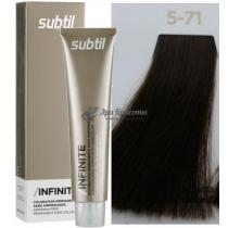 Стійка крем-фарба для волосся без аміаку 5.71 Світлий шатен коричнево-попелястий Infinite Ducastel Subtil, 60 мл
