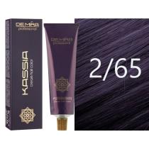 Крем-фарба для волосся 2/65 чорний пурпурно-червоний Demira Cream Hair Color Kassia, 90 мл