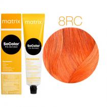 Стійка фарба для волосся 8 RС Червоно-мідний світлий блондин Matrix Socolor Pre-Bonded Reflect, 90 мл
