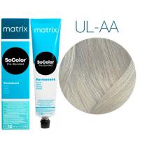 Стійка ультраосвітлювальна фарба для волосся UL-AA Попелястий глибокий ультра блонд Matrix Socolor Pre-Bonded Blonde, 90 мл