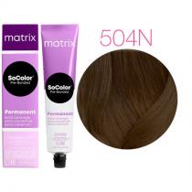 Крем-фарба для сивого волосся 504N Натуральний шатен Matrix SoColor Pre-Bonded Extra Coverage, 90 мл