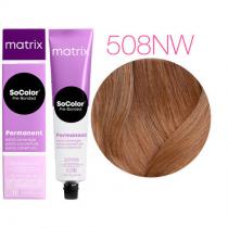 Крем-фарба для сивого волосся 508NW Натуральний світлий блондин теплий Matrix SoColor Pre-Bonded Extra Coverage, 90 мл