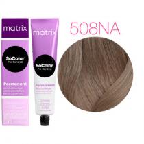 Крем-фарба для сивого волосся 508NA Натуральний світлий блондин попелястий Matrix SoColor Pre-Bonded Extra Coverage, 90 мл