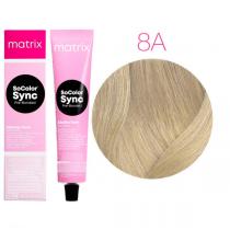 Фарба для волосся без аміаку 8A світлий блондин попелястий Matrix Socolor Sync Pre-Bonded, 90 мл
