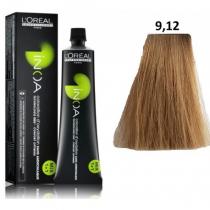 Фарба для волосся без аміаку 9.12 дуже світлий блондин попелясто-перламутровий Inoa Mix L'oreal, 60 мл