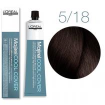 Стійка фарба для сивого волосся 5.18 світлий шатен попелястий мокка Majirel Cool Cover L'oreal, 50 мл