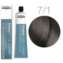 Стійка фарба для сивого волосся 7.1 блондин попелястий Majirel Cool Cover L'oreal, 50 мл