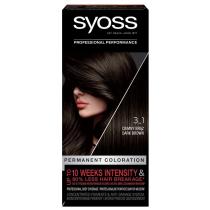 Крем-фарба для волосся стійка 3.1 Темно-каштановий Syoss BL, 115 мл