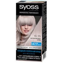 Крем-фарба для волосся стійка 10.55 Ультраплатиновий Блонд Syoss BL, 115 мл