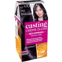 Стійка фарба для волосся без аміаку 210 чорний перламутровий Casting Crème Gloss L'Oreal, 180 мл