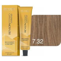 Стійка фарба для волосся 7.32 Середній золотистий перлинний блонд Revlonissimo Colorsmetique Color Goldens Revlon, 60 мл