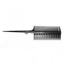 Гребінець-страйпер карбон для фарбування волосся з насадкою з вузькими зубчиками 119183 Vilins