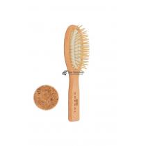 Щетка для волос из бука с деревянными зубчиками и отделкой пробкой 6 рядов 1501420 Gorgol