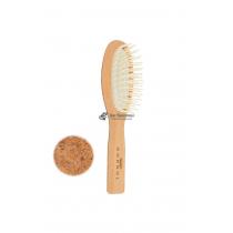 Щетка для волос из бука с отделкой пробкой с зубчиками из пластика 6 рядов 1501490 Gorgol