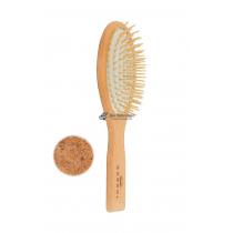 Щетка для волос из бука с деревянными зубчиками и отделкой пробкой 9 рядов 1502420 Gorgol
