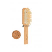Щетка для волос из бука с деревянными зубчиками и отделкой пробкой 9 рядов 1503420 Gorgol