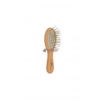 Щетка-мини для волос 12 см из бука с шариками из пластика на зубчиках из металла 1504197 Gorgol