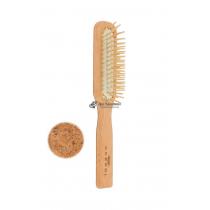 Щетка для волос из бука с деревянными зубчиками и отделкой пробкой 5 рядов 1502420 Gorgol