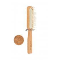 Щетка для волос из бука с отделкой пробкой с зубчиками из пластика 5 рядов 1505490 Gorgol