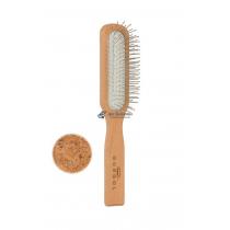Щетка для волос из бука с отделкой пробкой с зубчиками из металла 7 рядов 1505495A Gorgol