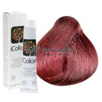 Крем-фарба для волосся 5.666 Насичений червоний світлий коричневий Icolori KayPro,100 мл