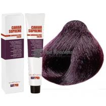 Крем-фарба для волосся стійка безаміачна 4.2 Середній коричневий фіолетовий Caviar Supreme KayPro, 100 мл