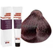 Крем-фарба для волосся стійка безаміачна 5.5 Світлий коричневий махагон Caviar Supreme KayPro, 100 мл