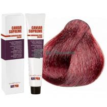 Крем-фарба для волосся стійка безаміачна 5.66 Світлий інтенсивний червоно-каштановий Caviar Supreme KayPro, 100 мл